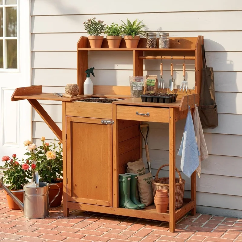 2026 New: , Nordic Scots Pine Potting Table with Sink and Storage Shelves, Garden, Workstation Outsid
2026 New: , Nordic Scots Pine Potting Table with Sink and Storage Shelves, Garden, Workstation Outsid