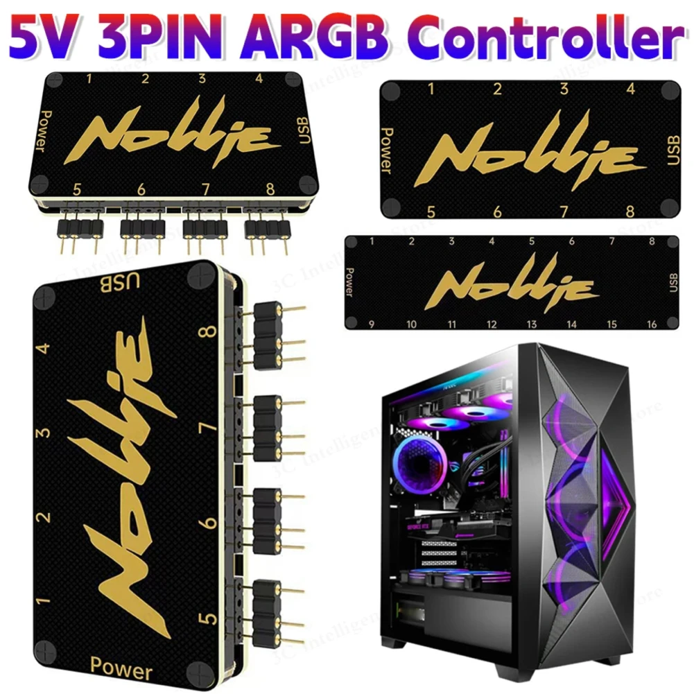 5V 3Pin ARGB Controller Support SignalRGB OpenRGB ARGB Splitter Hub SATA Power 8/16 Way for Extended Motherboard Interface
5V 3Pin ARGB Controller Support SignalRGB OpenRGB ARGB Splitter Hub SATA Power 8/16 Way for Extended Motherboard Interface