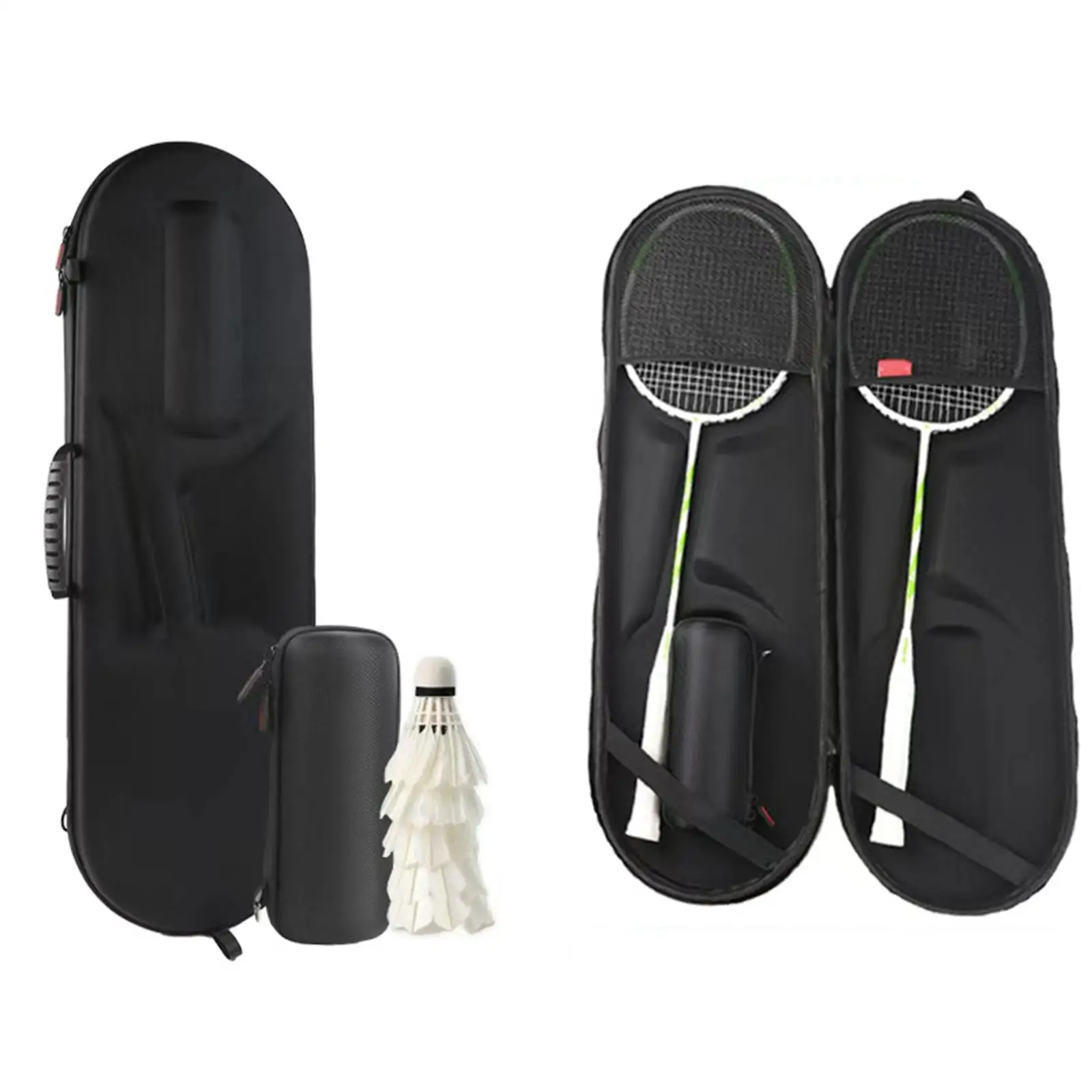 Badminton Racket Bag Waterproof Handbag Portable 2 Rackets Holder Hard Case