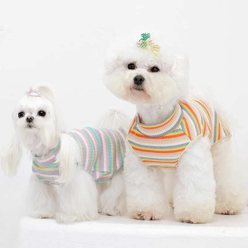 2025 New Cotton Pet Dog Clothes Fashion Colorful Stripe Print Four Feet Jumpsuits For Small Medium Dog Spring Summer Dog Rompers
2025 New Cotton Pet Dog Clothes Fashion Colorful Stripe Print Four Feet Jumpsuits For Small Medium Dog Spring Summer Dog Rompers