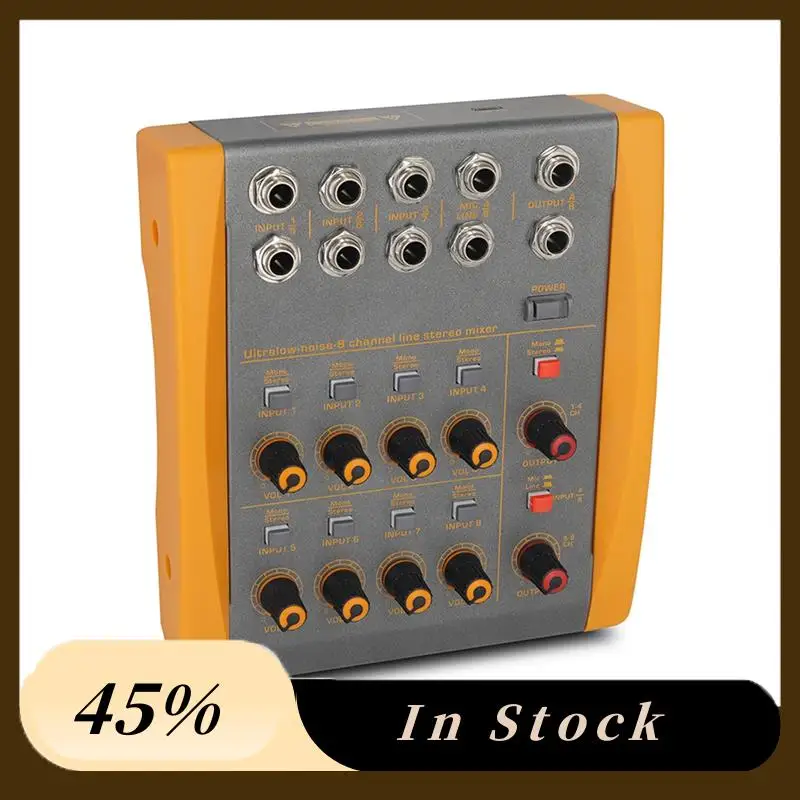 The New 8-Channel Audio Mixer, DC 5V,Low-Noise Stereo Mono Switching, For Small Clubs Or Bars, As Guitars, Bass, Keyboard
The New 8-Channel Audio Mixer, DC 5V,Low-Noise Stereo Mono Switching, For Small Clubs Or Bars, As Guitars, Bass, Keyboard