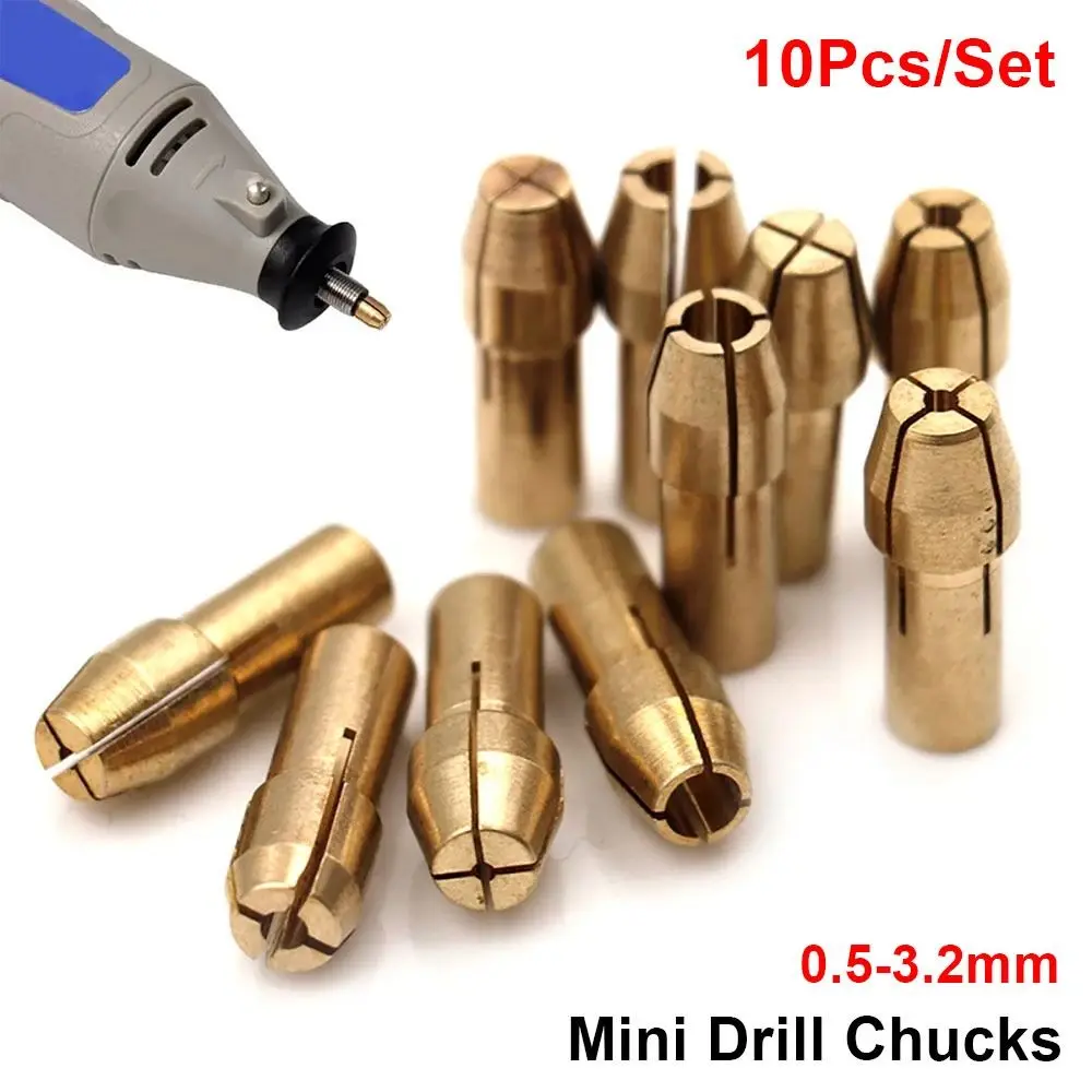 10Pcs New 4.8mm Shank Mini Drill Chucks Brass 0.5mm-3.2mm Metal Drill Chucks Collet Power Rotary Tool For Dremel
10Pcs New 4.8mm Shank Mini Drill Chucks Brass 0.5mm-3.2mm Metal Drill Chucks Collet Power Rotary Tool For Dremel