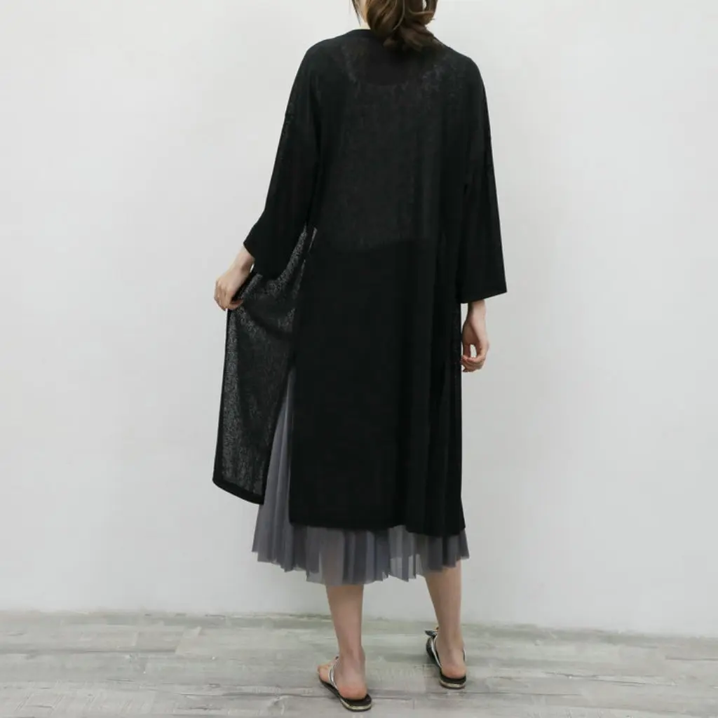 Women's Mid-Length Long-Sleeved Cardigan Spring/Summer Loose Fit Japanese Style All-match Plain Art Cardigan
Women's Mid-Length Long-Sleeved Cardigan Spring/Summer Loose Fit Japanese Style All-match Plain Art Cardigan