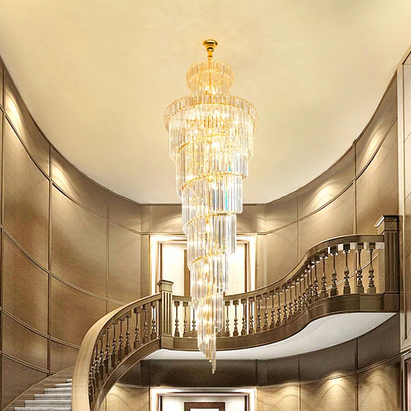 Luxury Gold LED Crystal Chandelier Long Hanging Lamp Modern Creative Home Decor Staircase Lighting Fixture for Lobby
Luxury Gold LED Crystal Chandelier Long Hanging Lamp Modern Creative Home Decor Staircase Lighting Fixture for Lobby