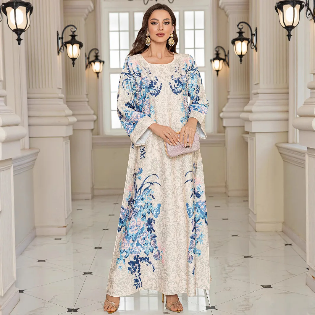 2025 New Middle Eastern Muslim Women's Abayas: Saudi Arabia & Dubai Style Fashion Printed Round-Neck Long-Sleeve Dresses
2025 New Middle Eastern Muslim Women's Abayas: Saudi Arabia & Dubai Style Fashion Printed Round-Neck Long-Sleeve Dresses