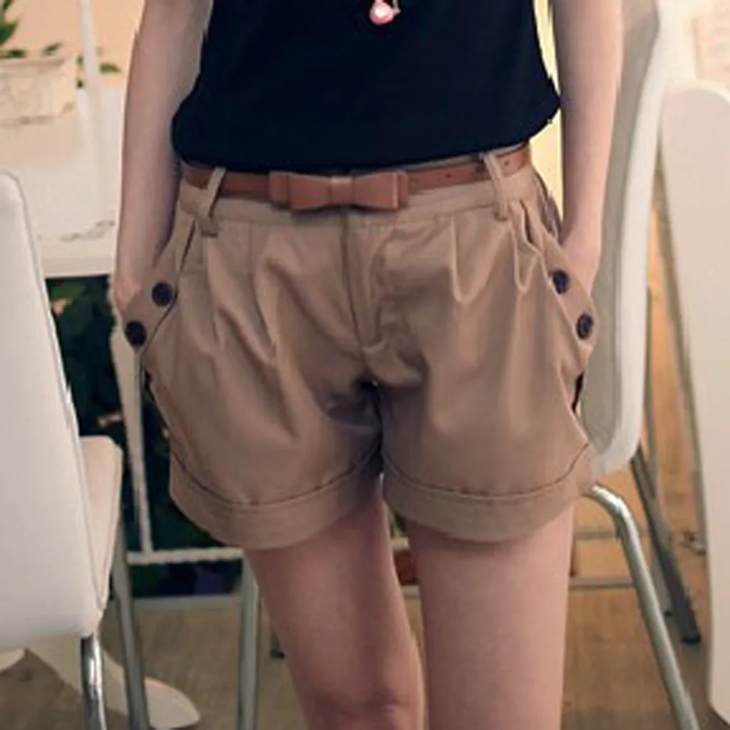 Fashion Solid England Style Mid Waist Black Khaki Trousers Belt Design Slim Shorts Casual Summer Shorts Pants For Women
Fashion Solid England Style Mid Waist Black Khaki Trousers Belt Design Slim Shorts Casual Summer Shorts Pants For Women