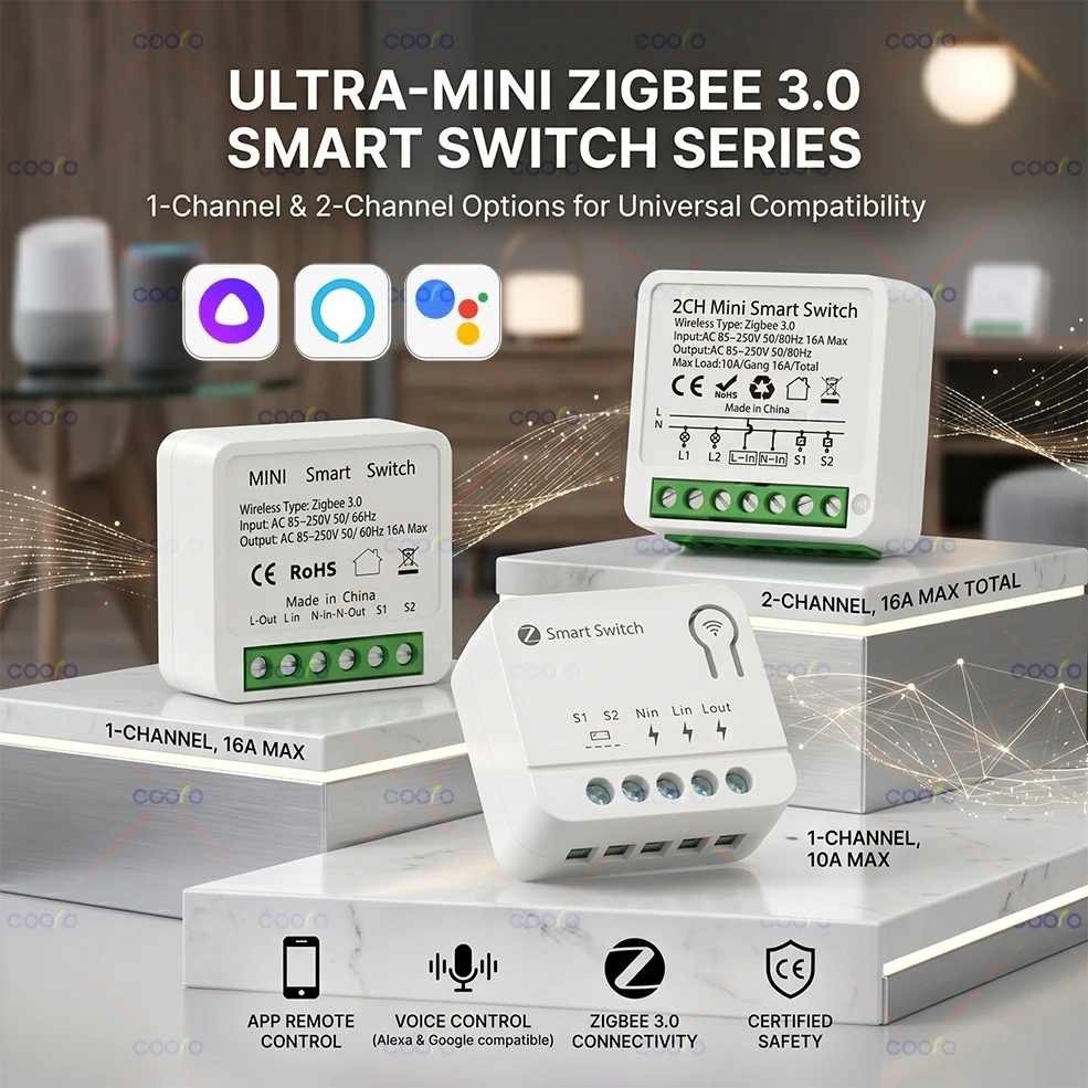 Tuya Zigbee 1 2 3 Gang Smart Switch Module 10A 16A Relay,DIY Light Breaker 100-240V work with Smart Life Alexa Google Home Alice
Tuya Zigbee 1 2 3 Gang Smart Switch Module 10A 16A Relay,DIY Light Breaker 100-240V work with Smart Life Alexa Google Home Alice