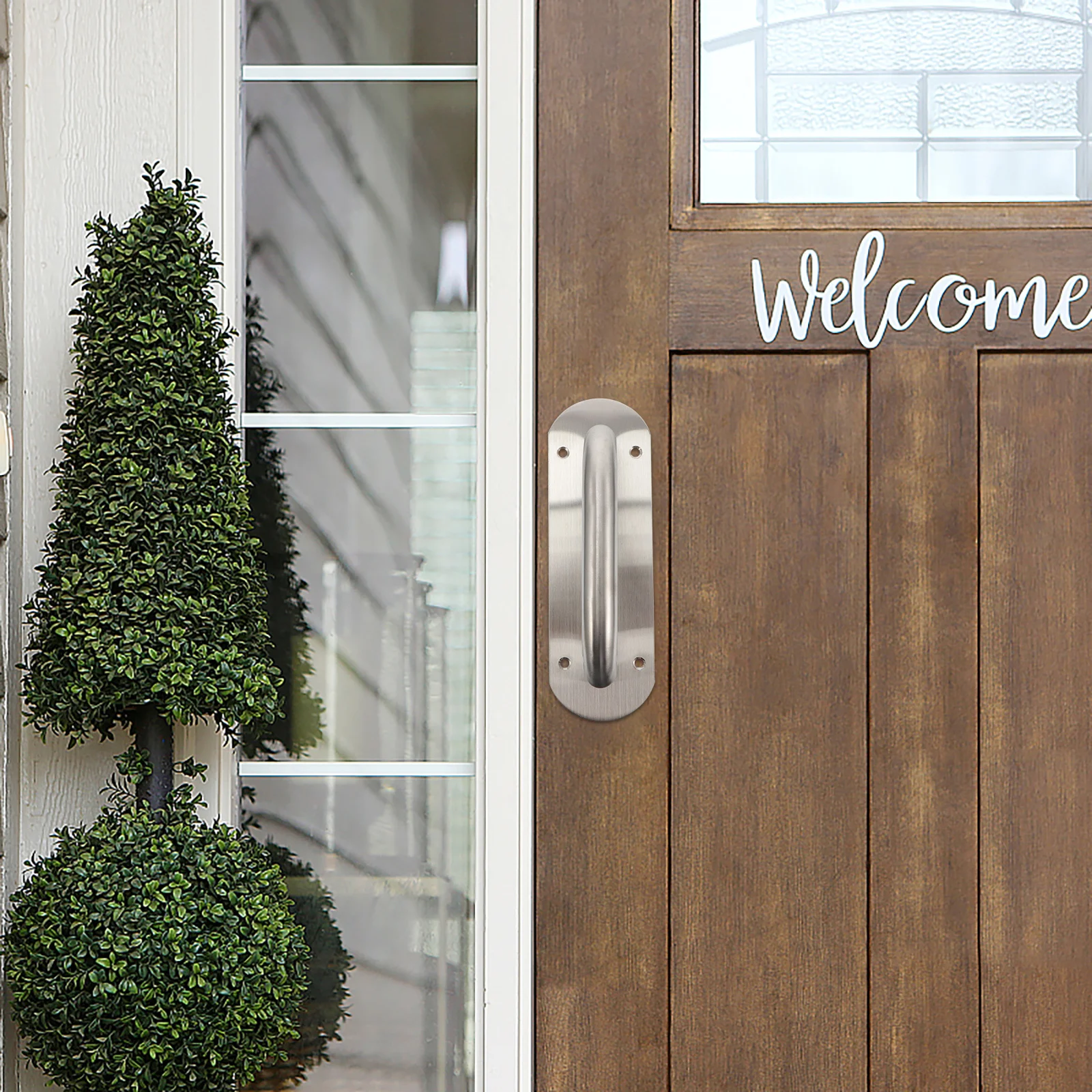 Oval Stainless Steel Door Handle Pull Plate Silver Durable Commercial Security Door Pull Suitable for Glass Doors
Oval Stainless Steel Door Handle Pull Plate Silver Durable Commercial Security Door Pull Suitable for Glass Doors