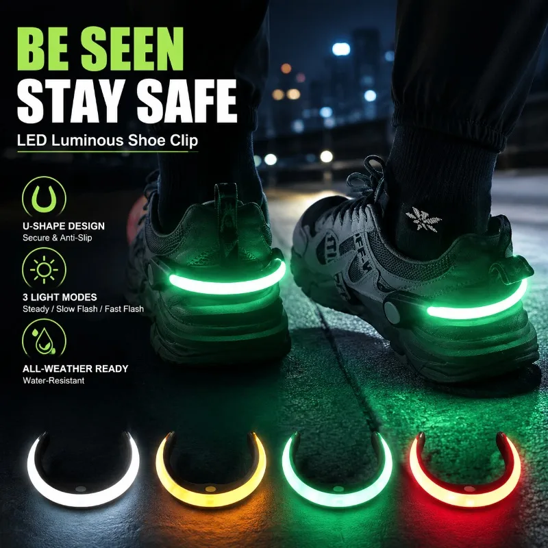 Glowing Shoe Clip Safety Flash Light Luminous Foot Clamp Night Running Cycling Gear Bright Warning Ornament Adjustable Strap
Glowing Shoe Clip Safety Flash Light Luminous Foot Clamp Night Running Cycling Gear Bright Warning Ornament Adjustable Strap