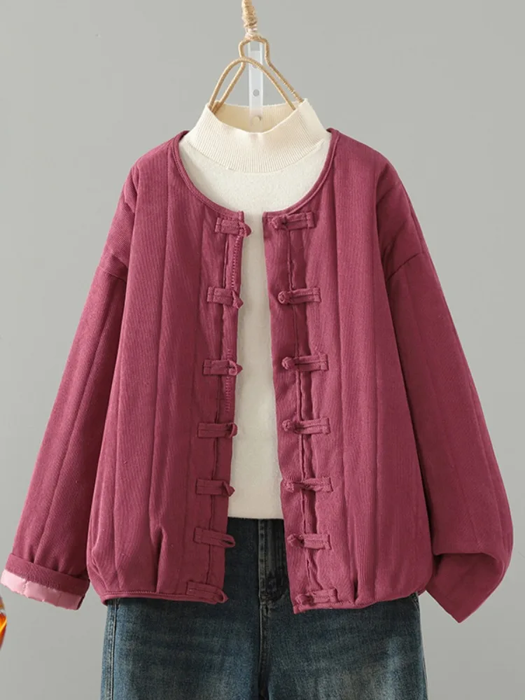 Thiened Retro Cotton Jaet Women's round Ne Corduroy Coat Button Closure Slimming ort Outerwear for Winter
Thiened Retro Cotton Jaet Women's round Ne Corduroy Coat Button Closure Slimming ort Outerwear for Winter