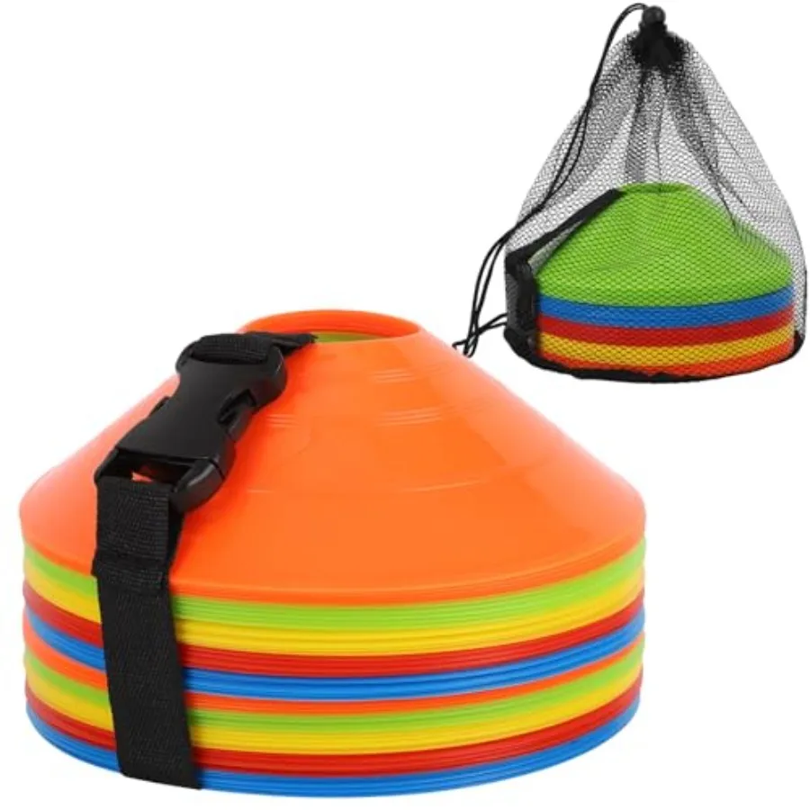 Soccer Cones 15/25/30/50 Pack with Mesh Bag and Strap-Soccer Cones for Sports Training, Football, Basketball, Running Drills-Ag
Soccer Cones 15/25/30/50 Pack with Mesh Bag and Strap-Soccer Cones for Sports Training, Football, Basketball, Running Drills-Ag