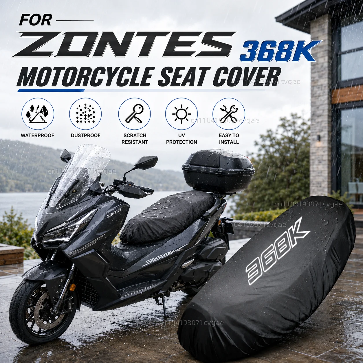 For ZONTES 368G 368K 368E 368 K E G 400G 368 G Motorcycle Rain Seat Cover Waterproof Saddle Cover Black 210D UV Protection
For ZONTES 368G 368K 368E 368 K E G 400G 368 G Motorcycle Rain Seat Cover Waterproof Saddle Cover Black 210D UV Protection