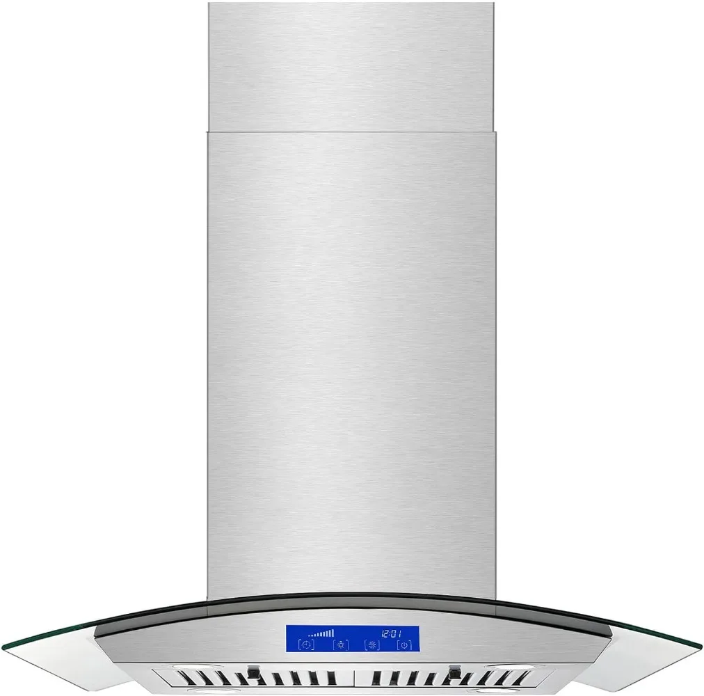 Island Range Hood 30 Inch 700 CFM Ceiling Mount Stainless Steel Kitchen Vent Hood, Touch Screen Control Kitchen Exhaust Hood
Island Range Hood 30 Inch 700 CFM Ceiling Mount Stainless Steel Kitchen Vent Hood, Touch Screen Control Kitchen Exhaust Hood