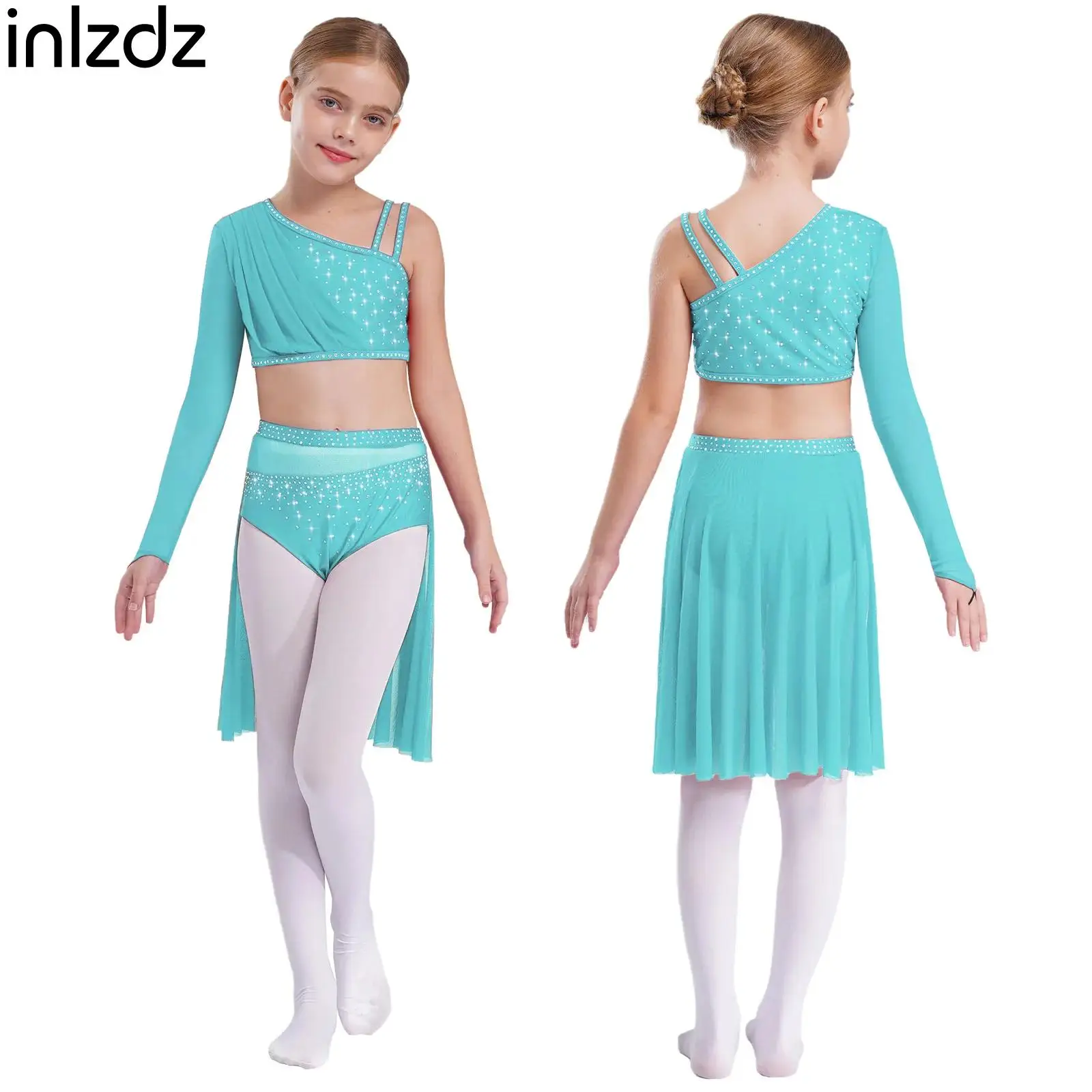 Kids Girl Ballet Gymnastics Leotard Dress for Lyrical Modern Dance Rhinestones Mesh Crop Top with Skirted Briefs Stage Dancewear
Kids Girl Ballet Gymnastics Leotard Dress for Lyrical Modern Dance Rhinestones Mesh Crop Top with Skirted Briefs Stage Dancewear