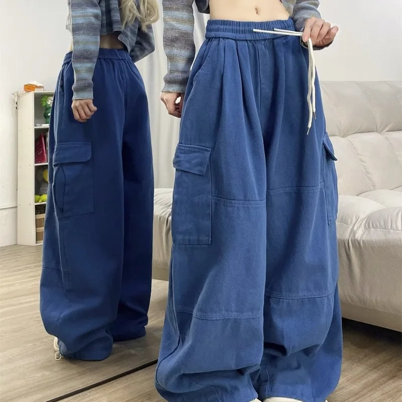 Vintage Women's Hip Hop Wide Leg Jeans Lazy Style Loose Straight Work Drawstring Cargo Pants
Vintage Women's Hip Hop Wide Leg Jeans Lazy Style Loose Straight Work Drawstring Cargo Pants