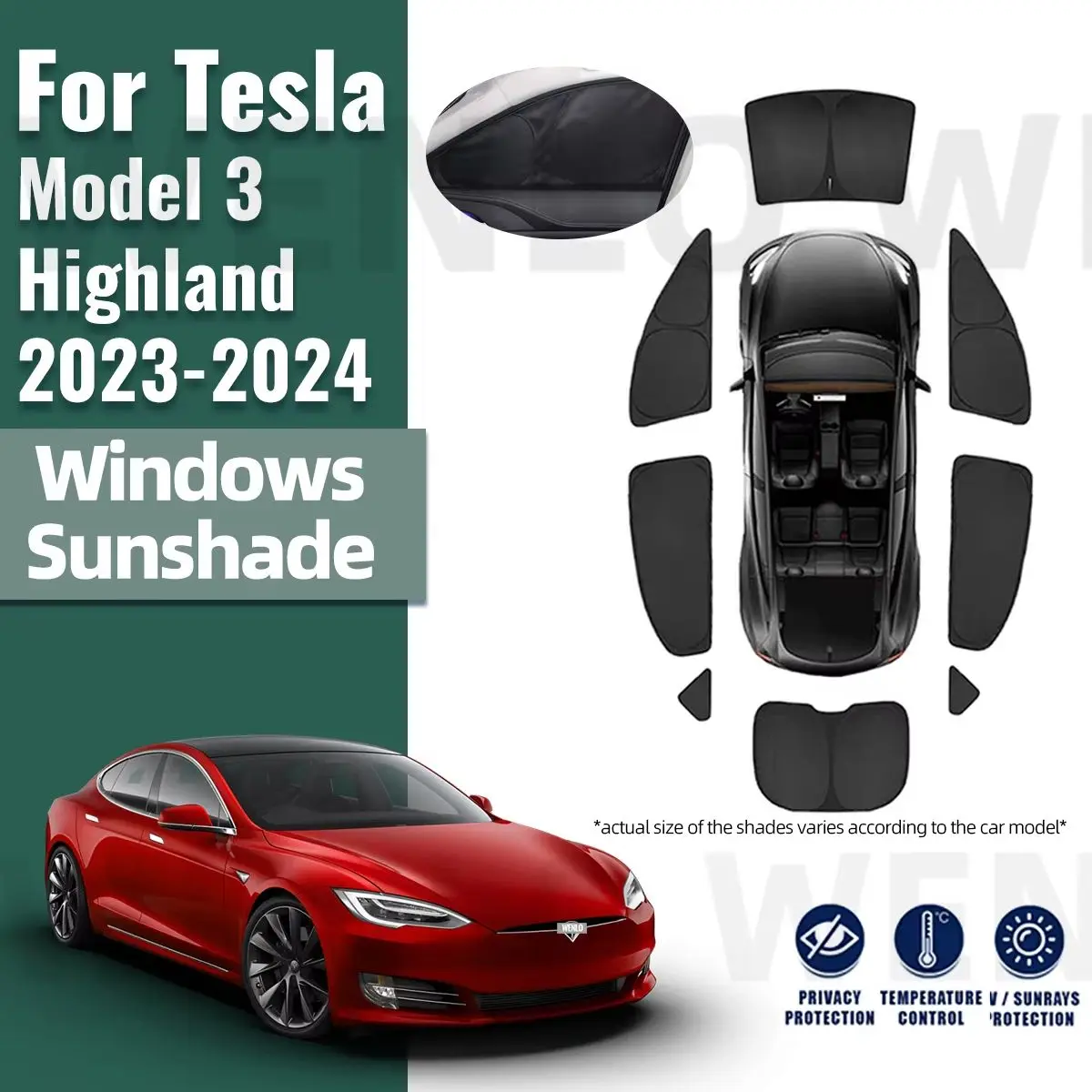 For Tesla Model 3 Highland 2023 2024 Full Cover Car Window Sunshade Windshield Privacy Blind Sun Shade Solar Protection Curtain
For Tesla Model 3 Highland 2023 2024 Full Cover Car Window Sunshade Windshield Privacy Blind Sun Shade Solar Protection Curtain