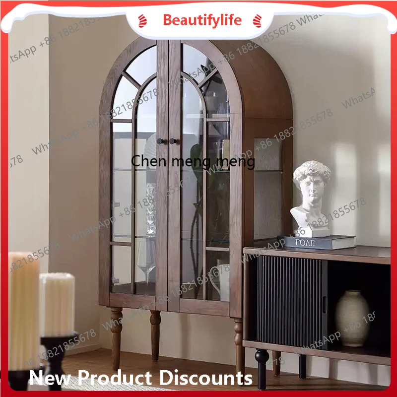 French medieval solid wood wine cabinet, walnut color living room, simple decoration, red wine storage cabinet H
French medieval solid wood wine cabinet, walnut color living room, simple decoration, red wine storage cabinet H