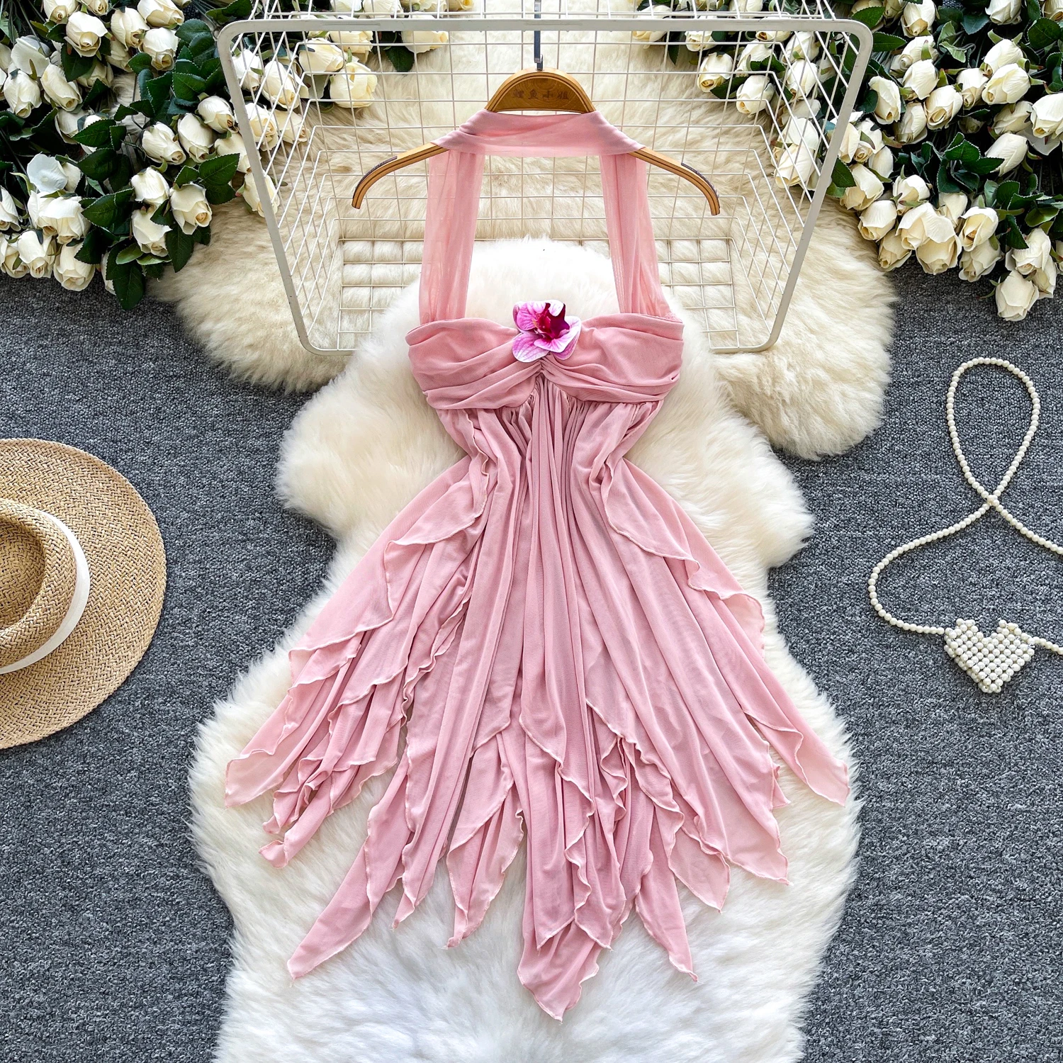 vintage Elegant halter asymmetrical mesh dress Vestidos Women Fashion Retro Party ceremony dresses
vintage Elegant halter asymmetrical mesh dress Vestidos Women Fashion Retro Party ceremony dresses