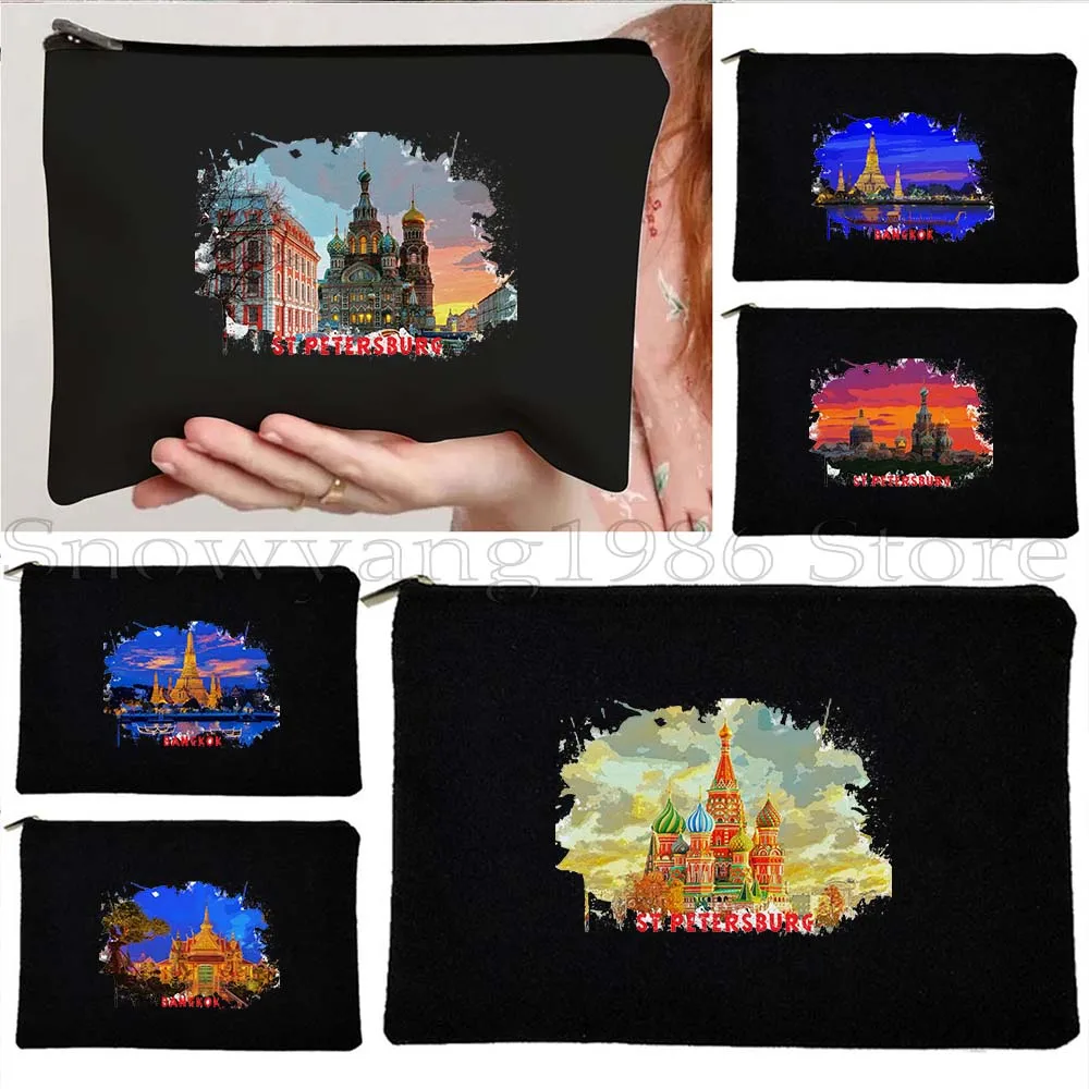 Bangkok Thailand St Petersburg Russia Watercolor Ink Painting Canvas Cosmetic Bag Makeup Toilet Bag Pencil Case Zipper Pouch
Bangkok Thailand St Petersburg Russia Watercolor Ink Painting Canvas Cosmetic Bag Makeup Toilet Bag Pencil Case Zipper Pouch