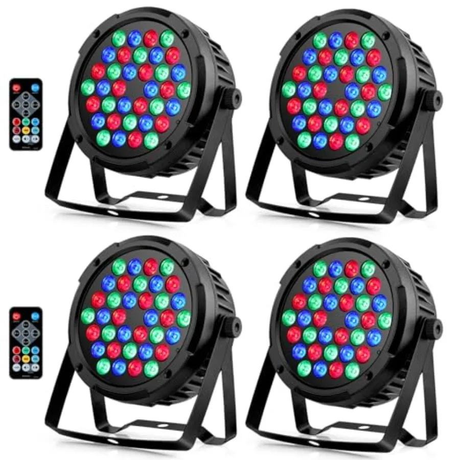36LEDs RGB Stage Par Lights - 36W Sound Activated Multi Modes - Remote DMX Control - Corded Electric - Uplights for Events DJ M
36LEDs RGB Stage Par Lights - 36W Sound Activated Multi Modes - Remote DMX Control - Corded Electric - Uplights for Events DJ M