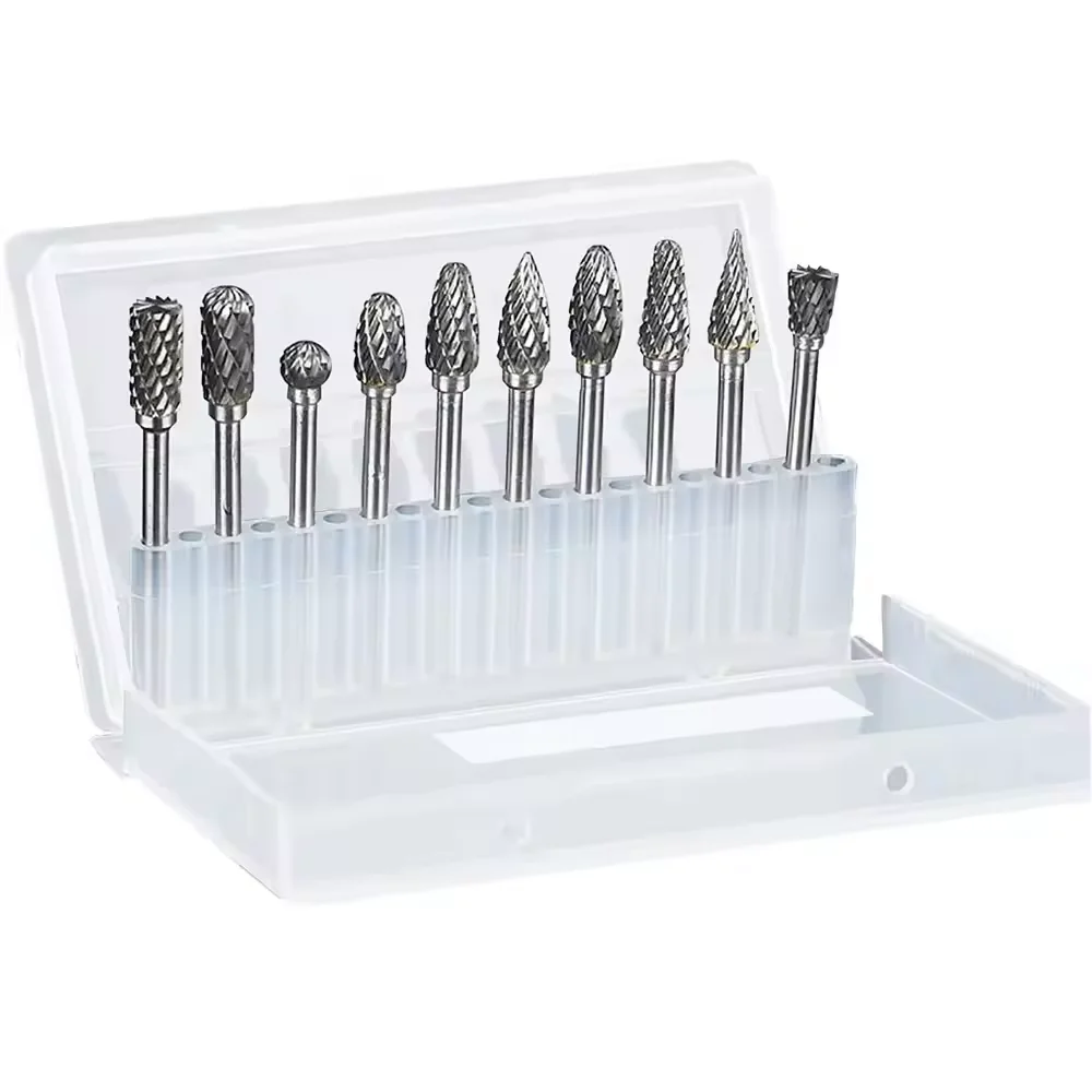10 PCs 1/8" Shank Tungsten Carbide Milling Cutter Rotary Tool Burr Double Diamond Cut Rotary Dremel Tools Electric Grinding
10 PCs 1/8" Shank Tungsten Carbide Milling Cutter Rotary Tool Burr Double Diamond Cut Rotary Dremel Tools Electric Grinding