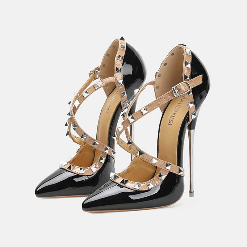 Модные туфли-лодочки на очень высоком каблуке 16 см на заказ, черные абрикосовые туфли с перекрестными ремешками и заклепками, фетиш-геи SM, мужская обувь унисекс
Модные туфли-лодочки на очень высоком каблуке 16 см на заказ, черные абрикосовые туфли с перекрестными ремешками и заклепками, фетиш-геи SM, мужская обувь унисекс