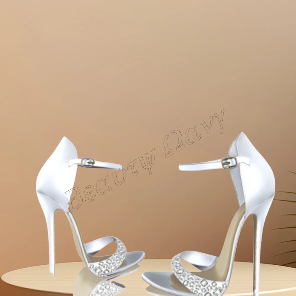 White Crystal Decor Ankle Buckle Sandals Open Toe Thin High Heel Shoes for Women Stilettos High Heels 2023 Zapatos Para Mujere
White Crystal Decor Ankle Buckle Sandals Open Toe Thin High Heel Shoes for Women Stilettos High Heels 2023 Zapatos Para Mujere