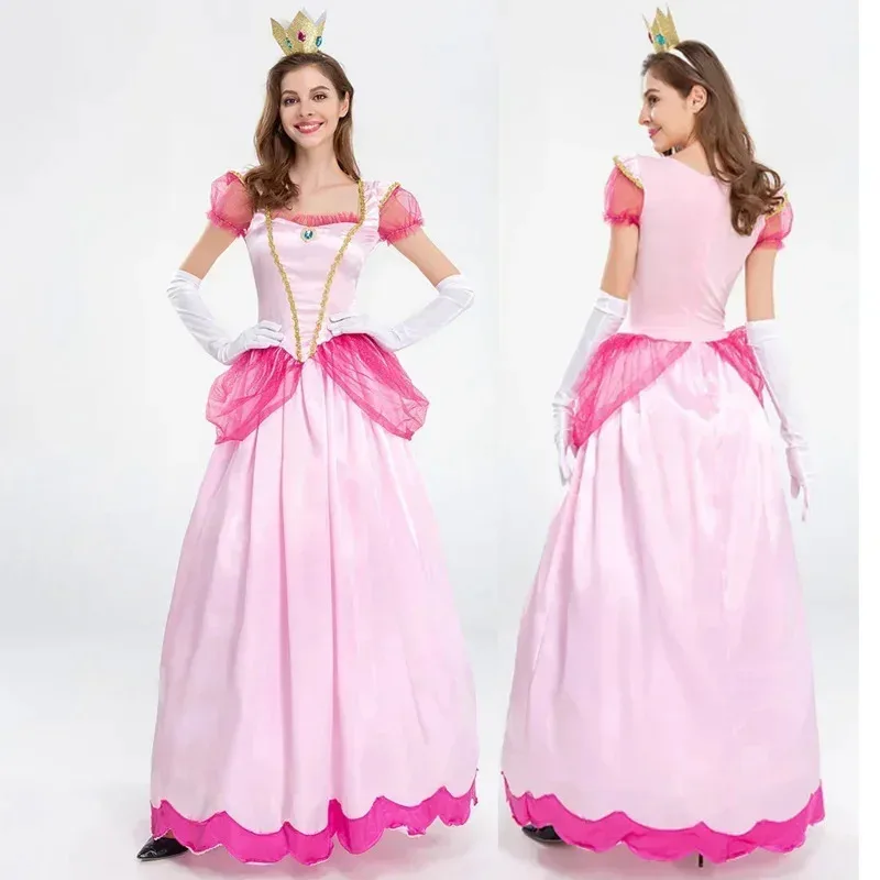 Adult Princess Peach Costume Women Cosplay Party Halloween Masquerade Dress Up Clothing for Women Pink Fancy Dress
Adult Princess Peach Costume Women Cosplay Party Halloween Masquerade Dress Up Clothing for Women Pink Fancy Dress