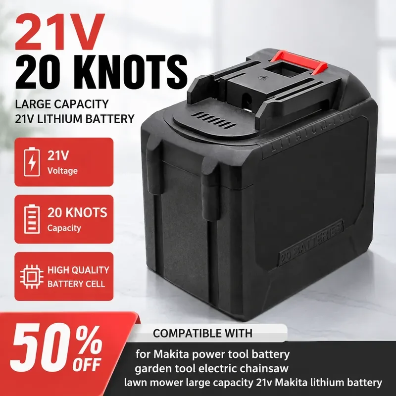 21V 10000mAh for Makita Cordless Power Tools Battery for Chainsaws Lawn Mowers and Garden Tools
21V 10000mAh for Makita Cordless Power Tools Battery for Chainsaws Lawn Mowers and Garden Tools