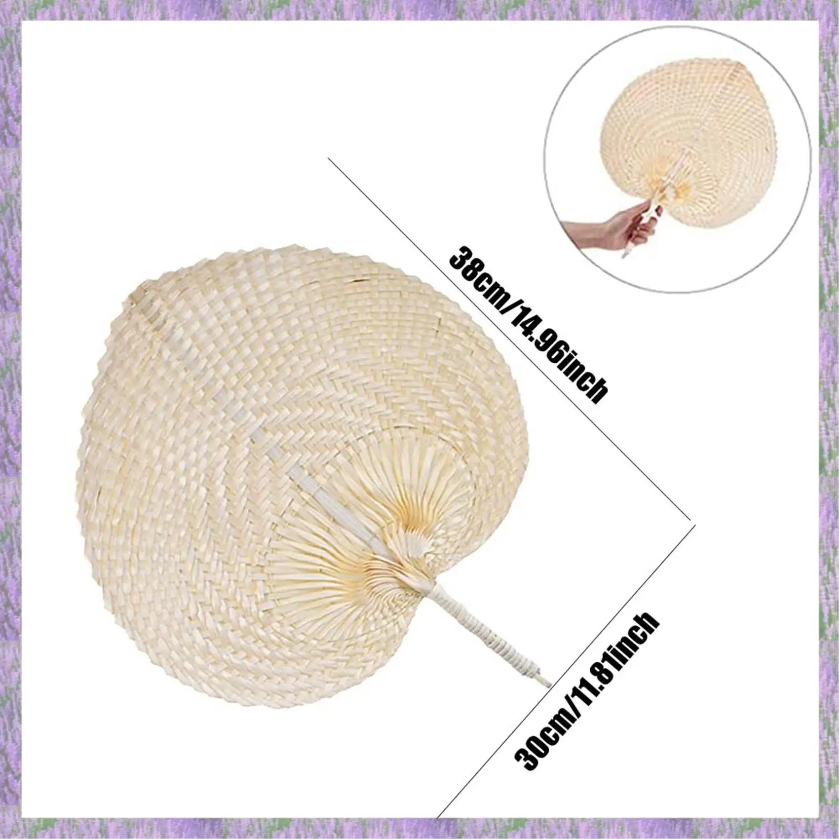 A63K-Natural Handmade Straw Fan Hand-Woven Palm Leaf Hand Woven Summer Cooling Mosquito Repellent Hand Fans Farmhouse Decor
A63K-Natural Handmade Straw Fan Hand-Woven Palm Leaf Hand Woven Summer Cooling Mosquito Repellent Hand Fans Farmhouse Decor