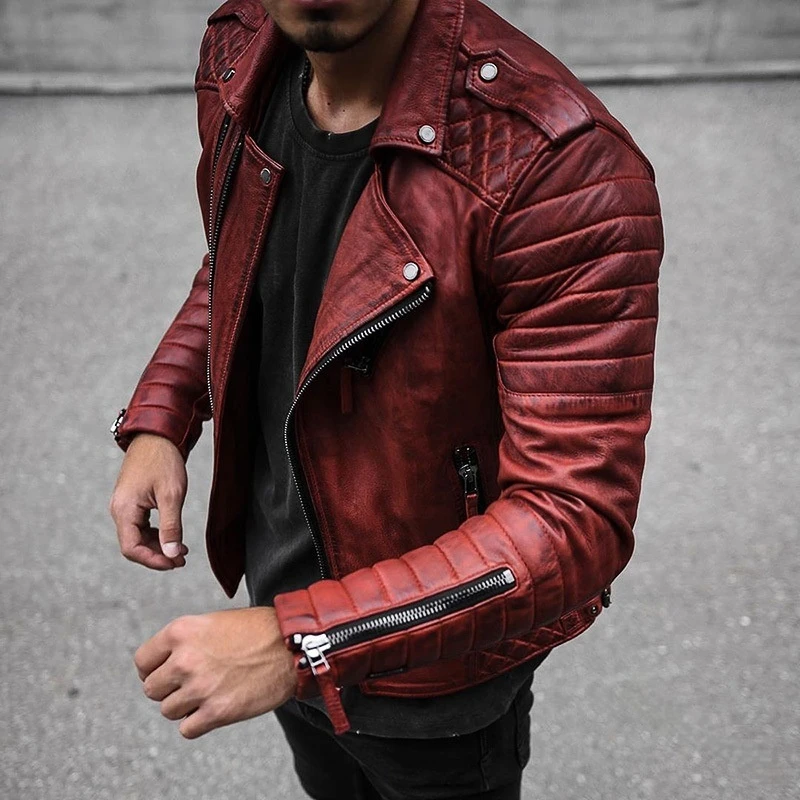 Spring and Autumn Hot Selling European and American Fashion Collar Top Men's Slim Fit Motorcycle Leather Jacket Men's Coat
Spring and Autumn Hot Selling European and American Fashion Collar Top Men's Slim Fit Motorcycle Leather Jacket Men's Coat