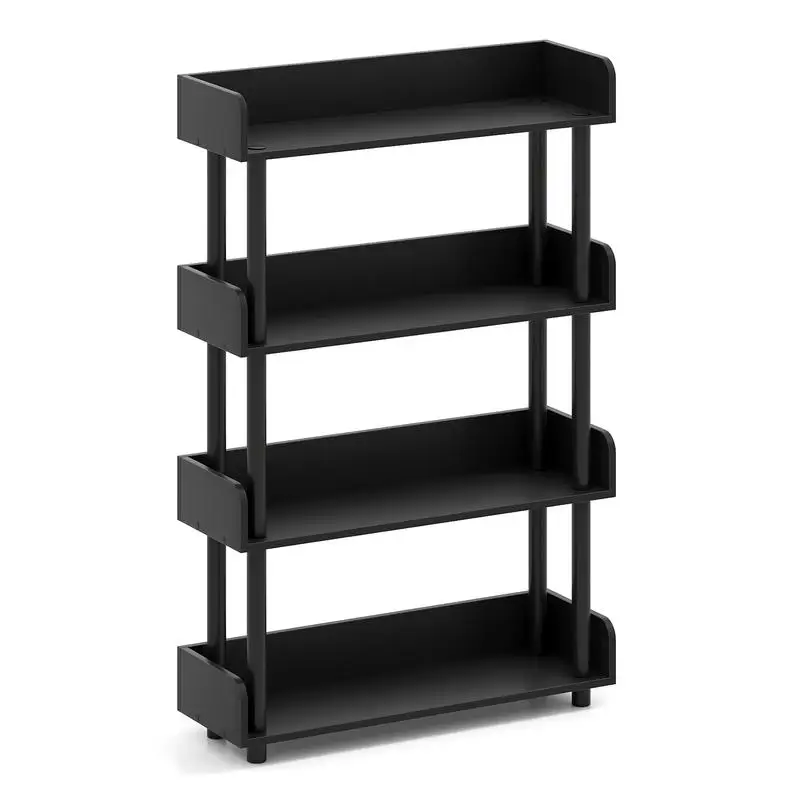 4-Tier Bookshelf Open Bookcase with Anti-Tipping Kit Industrial Storage Unit-Black
4-Tier Bookshelf Open Bookcase with Anti-Tipping Kit Industrial Storage Unit-Black