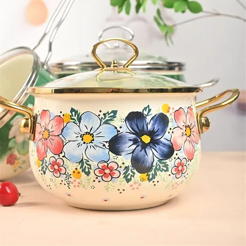 Enamel Soup Pot Large Capacity 5.5L Kitchen Cookware Enamel Stew Pot Double Handle Classical Flowers Thickened Cooking Pan
Enamel Soup Pot Large Capacity 5.5L Kitchen Cookware Enamel Stew Pot Double Handle Classical Flowers Thickened Cooking Pan