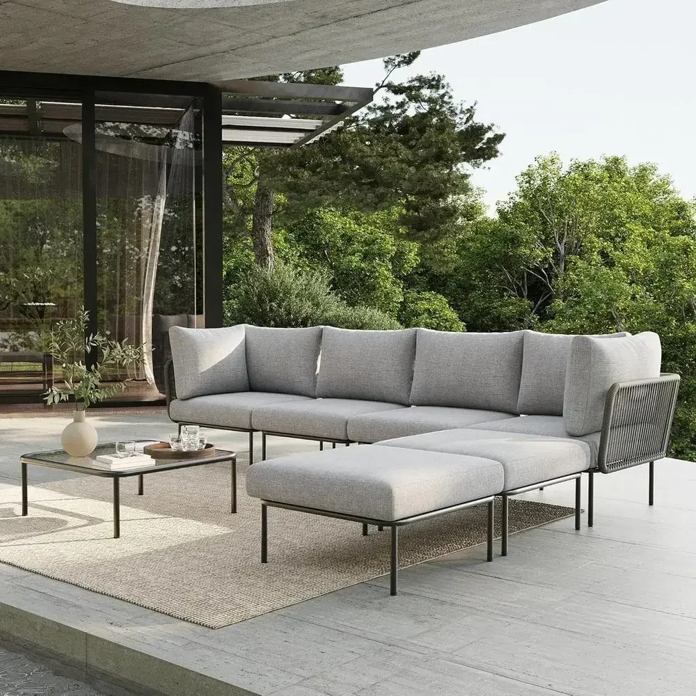 L-Shaped Outdoor Wicker Sectional Sofa Set with Deep Seating and Thick Cushions
L-Shaped Outdoor Wicker Sectional Sofa Set with Deep Seating and Thick Cushions