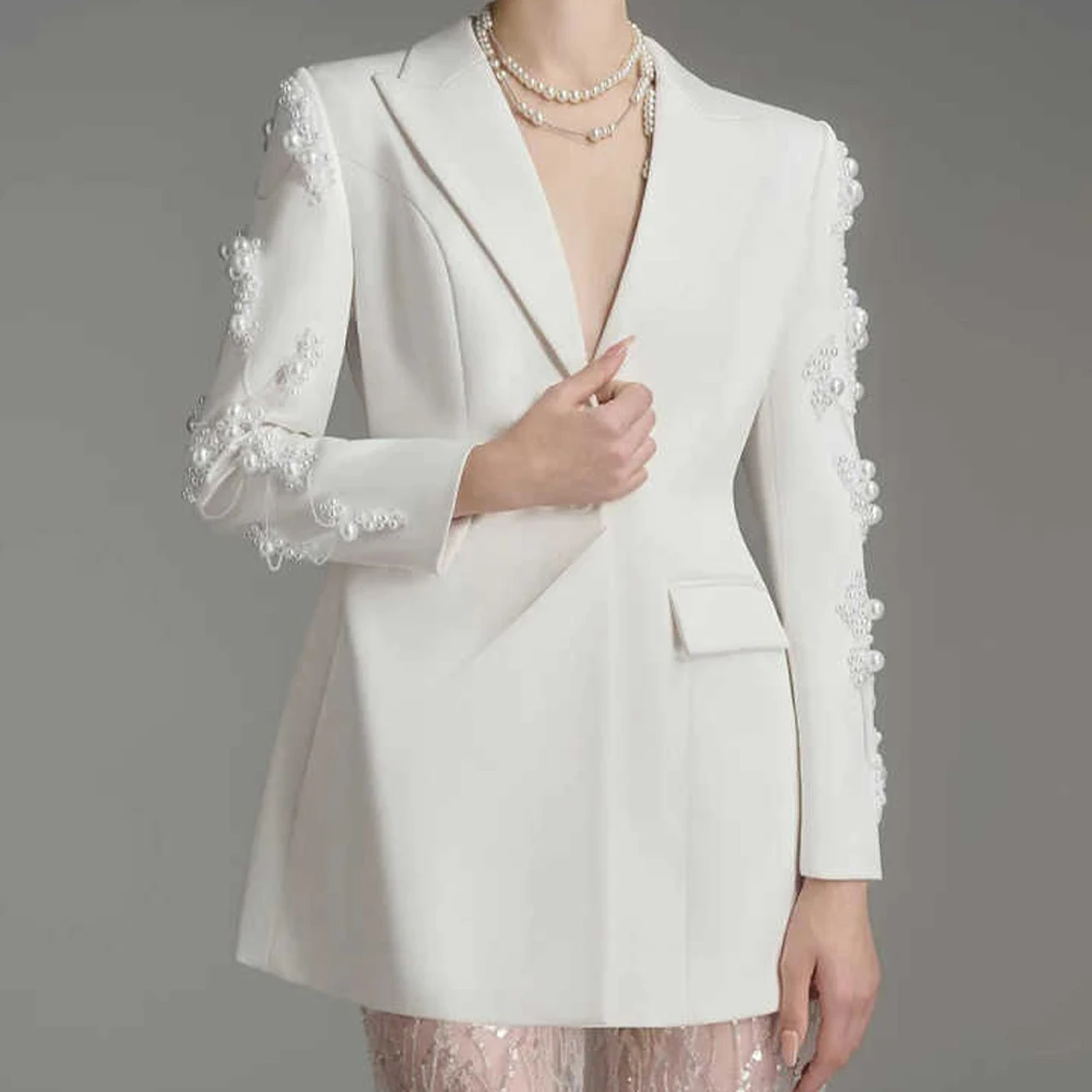 Women Suit Pearl V Lapel Evening Birthday Party Prom Ladies Tuxedos for Wedding Banquet Tailor-Made 1 Pieces Blazer for Women
Women Suit Pearl V Lapel Evening Birthday Party Prom Ladies Tuxedos for Wedding Banquet Tailor-Made 1 Pieces Blazer for Women