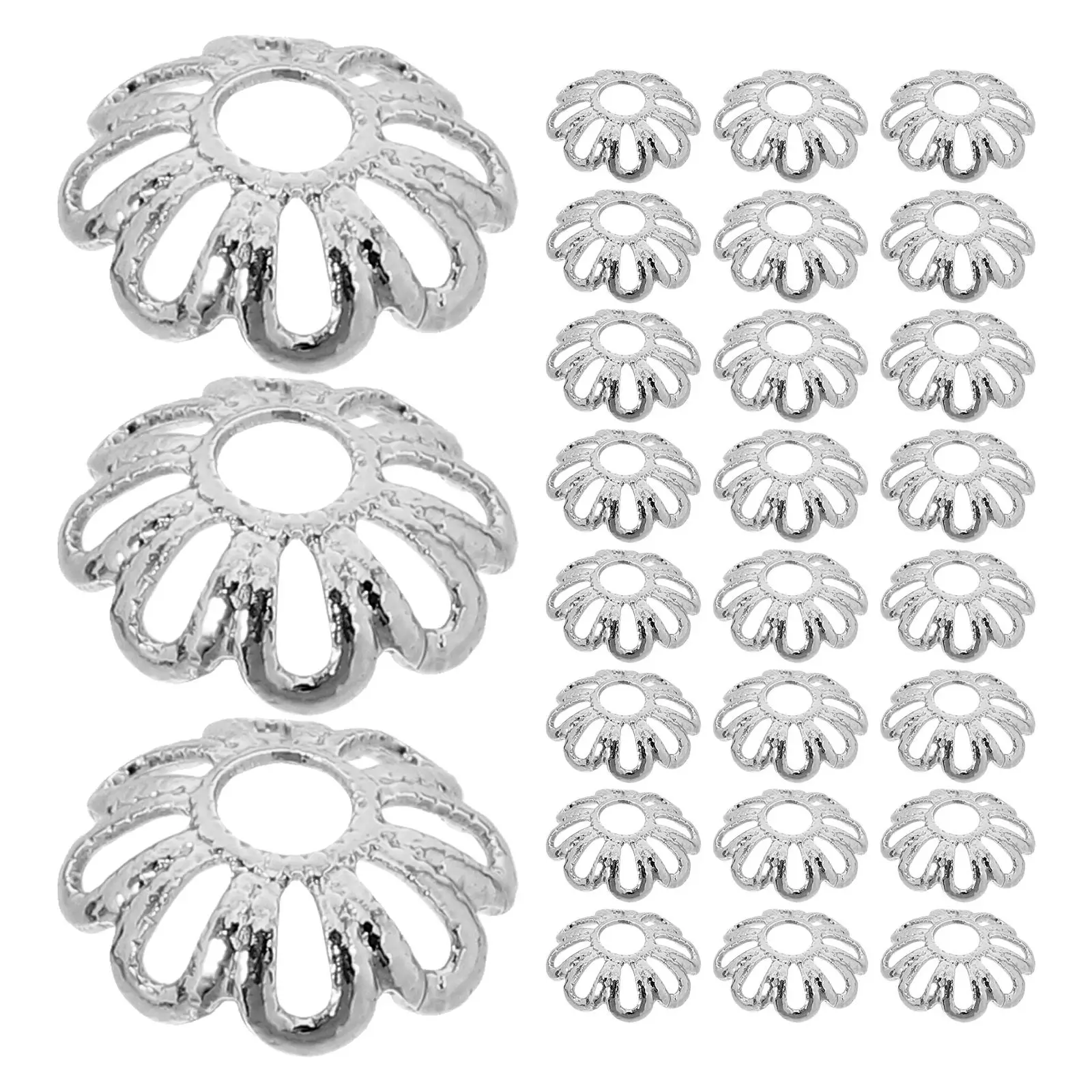 100Pcs Flower Bead Caps Hollow Floral Stainless Steel Filigree Spacer End Caps DIY Jewelry Making Supplies Craft Components
100Pcs Flower Bead Caps Hollow Floral Stainless Steel Filigree Spacer End Caps DIY Jewelry Making Supplies Craft Components