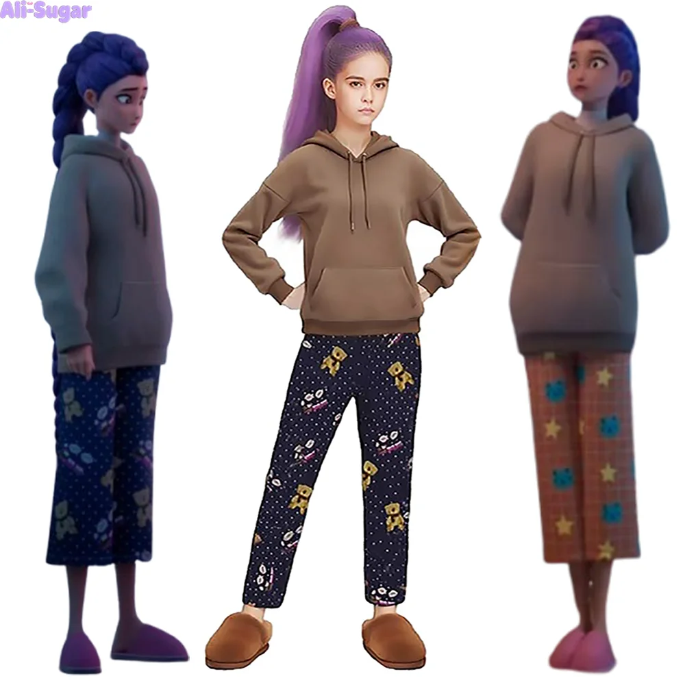 KPop Huntrix Demon Hunters Rumi Zoey Mira, пижамный комплект для косплея, костюм для девочек, повседневная одежда на Хэллоуин для детей и взрослых, маскировочный наряд
KPop Huntrix Demon Hunters Rumi Zoey Mira, пижамный комплект для косплея, костюм для девочек, повседневная одежда на Хэллоуин для детей и взрослых, маскировочный наряд