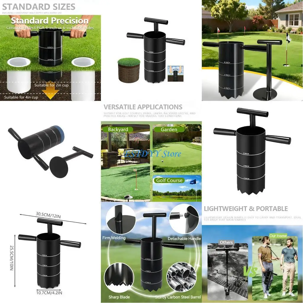 G6DE Light Weight Steel Golf Hole Cutter Portable Hole Digger With Detachable Handle for Outdoor Backyard, Lawn, Garden
G6DE Light Weight Steel Golf Hole Cutter Portable Hole Digger With Detachable Handle for Outdoor Backyard, Lawn, Garden