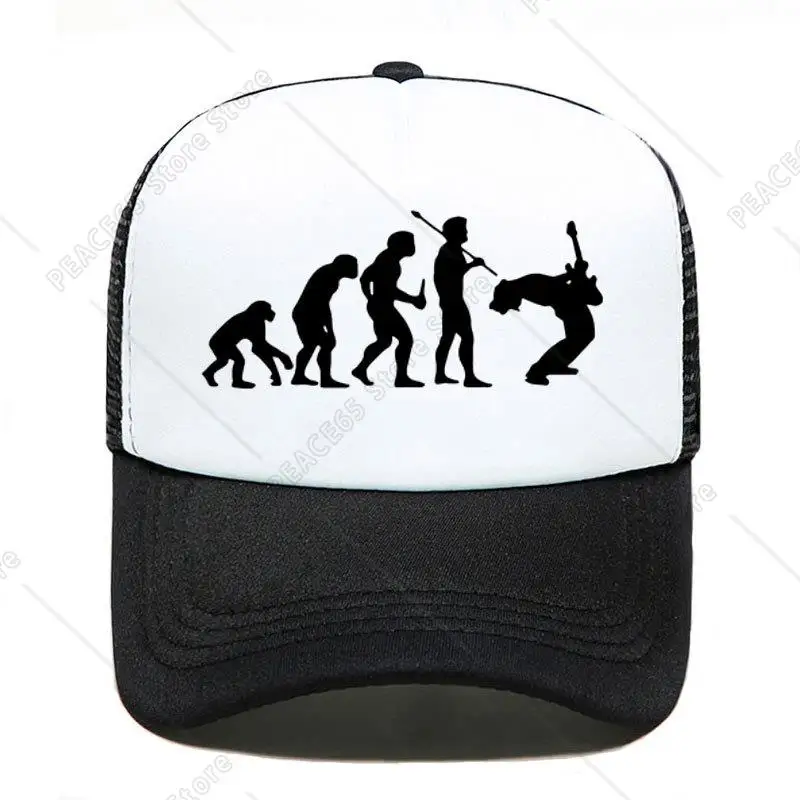Funny Guitarist Baseball Cap Evolution Of a Music Rock Guitar Musician Band Metal Parent-child Hats Mesh Visor Outdoor Sun Hat
Funny Guitarist Baseball Cap Evolution Of a Music Rock Guitar Musician Band Metal Parent-child Hats Mesh Visor Outdoor Sun Hat