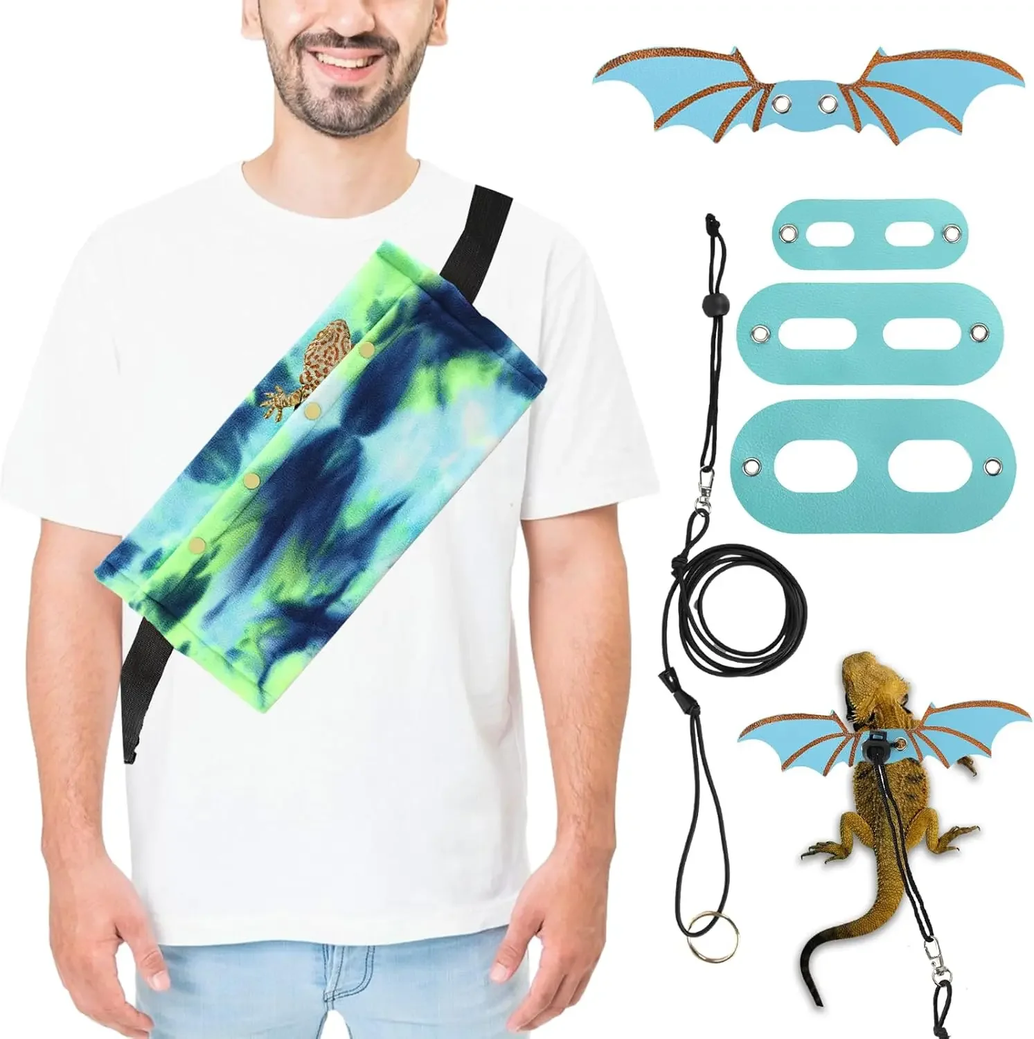 Bearded Dragon Harness and Leash (Blue-green + Blue Wing Leash) Small Animal Harness and Reptile Harness, Pet Accessories
Bearded Dragon Harness and Leash (Blue-green + Blue Wing Leash) Small Animal Harness and Reptile Harness, Pet Accessories