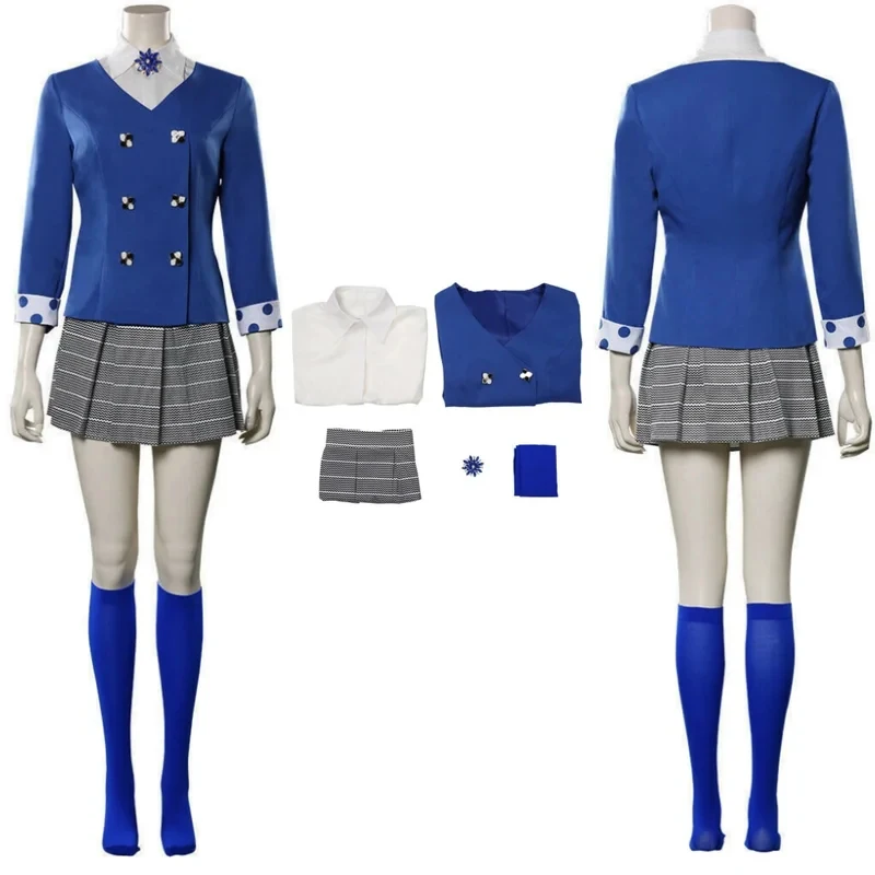 Women's Veronica Sawyer Cosplay Costume Outfits Halloween Heathers The Musical Costumes Skirt Stage School Dress Blue Sux,3;b'2.
Women's Veronica Sawyer Cosplay Costume Outfits Halloween Heathers The Musical Costumes Skirt Stage School Dress Blue Sux,3;b'2.