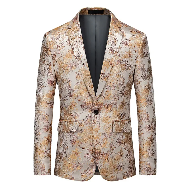 2023 Men's Spring and Autumn New Gilded Gold Flower Suit One Button Business Casual Single Suit
2023 Men's Spring and Autumn New Gilded Gold Flower Suit One Button Business Casual Single Suit