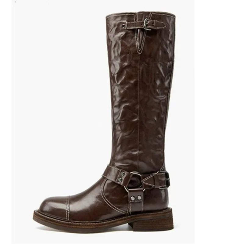 Autumn Winter Retro Belt Buckle Black Brown Low Heel Knee High Boots New Fashion Show Styles Commuting Shopping Women Shoes 43
Autumn Winter Retro Belt Buckle Black Brown Low Heel Knee High Boots New Fashion Show Styles Commuting Shopping Women Shoes 43
