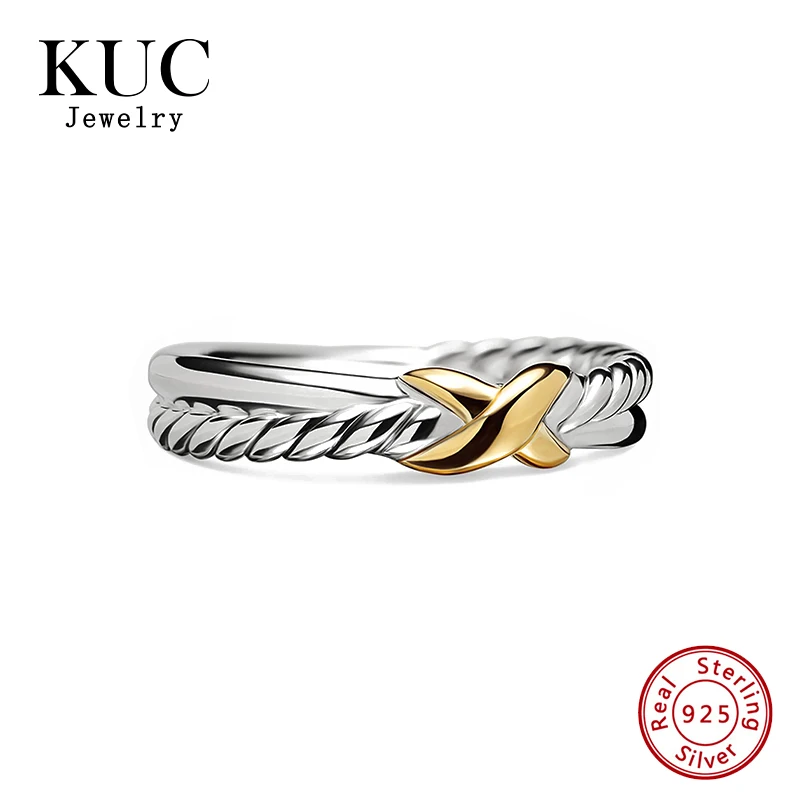S925 Sterling Silver Unique and Trendy Petite Smooth and twist Two-tone X-shaped Ring
S925 Sterling Silver Unique and Trendy Petite Smooth and twist Two-tone X-shaped Ring