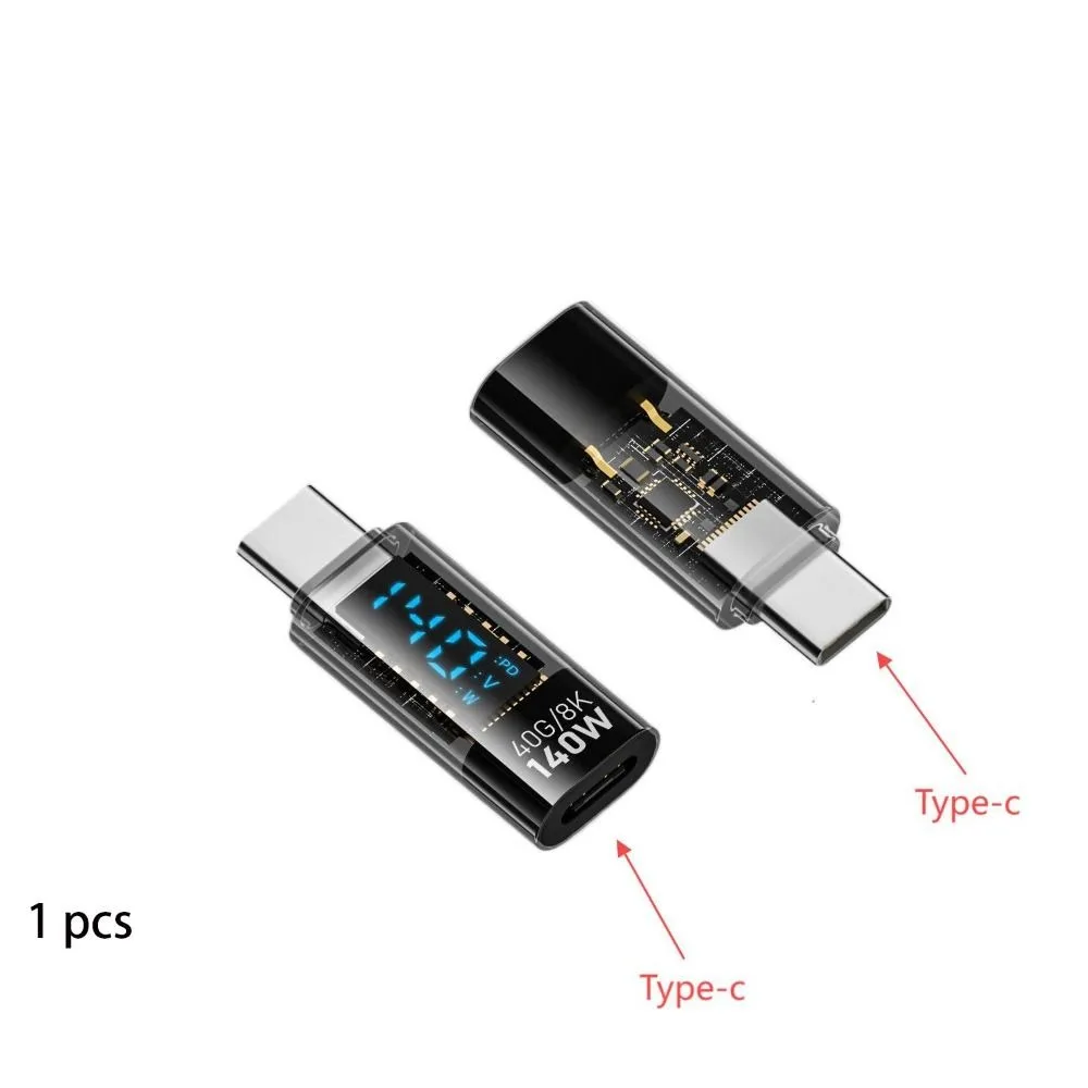 Professional PD 140W USB-C Adapter 8K 60HZ Digital LED Display for iOS Converter Smart Chip 40Gbps Power Meter Tester Laptop