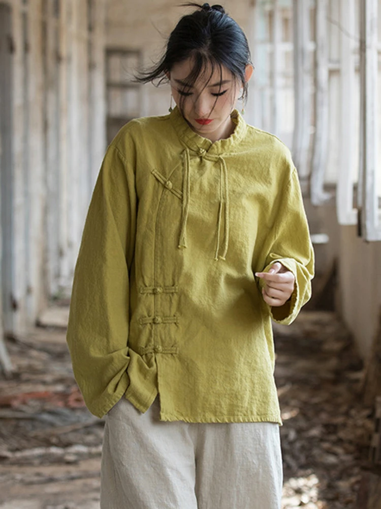 Women Long Sleeve Cotton Linen Blouses Shirts New Arrival 2025 Spring Vintage Style Solid Color Female Casual Tops Shirts T387
Women Long Sleeve Cotton Linen Blouses Shirts New Arrival 2025 Spring Vintage Style Solid Color Female Casual Tops Shirts T387