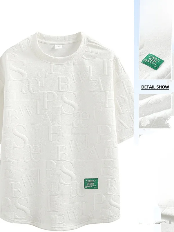 Trendy Loose Versatile Simple Texture Embroidery T-irt Men's Summer American Casual round Ne ort Sve Body irt
Trendy Loose Versatile Simple Texture Embroidery T-irt Men's Summer American Casual round Ne ort Sve Body irt