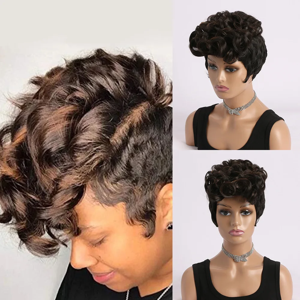 African Women's Fashionable Realistic Short Curly Hair Wig with Volume and Lift Synthetic Wig Daily wear
African Women's Fashionable Realistic Short Curly Hair Wig with Volume and Lift Synthetic Wig Daily wear