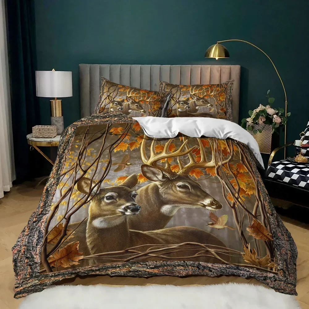 Animal Duvet Cover Set 2/3Pcs Deer Autumn Forest Leaves Bedding Set Wild Animals For Teens Queen King Size Polyester Quilt Cover
Animal Duvet Cover Set 2/3Pcs Deer Autumn Forest Leaves Bedding Set Wild Animals For Teens Queen King Size Polyester Quilt Cover