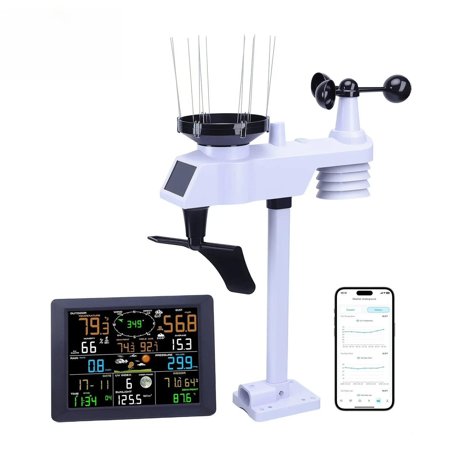 Professional WiFi Weather Station Internet Wireless with Outdoor Sensor Rain Gauge Weather Forecast Wind Gauge NicetyMeter
Professional WiFi Weather Station Internet Wireless with Outdoor Sensor Rain Gauge Weather Forecast Wind Gauge NicetyMeter